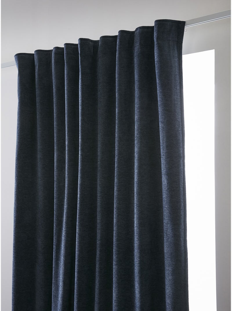 Lot de 2 Rideaux Blackout – Occultant Polaire – Galon Fronceur Bleu foncé - Kiabi