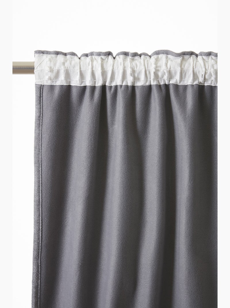Lot de 2 Rideaux Blackout – Occultant Polaire – Galon Fronceur Gris - Kiabi