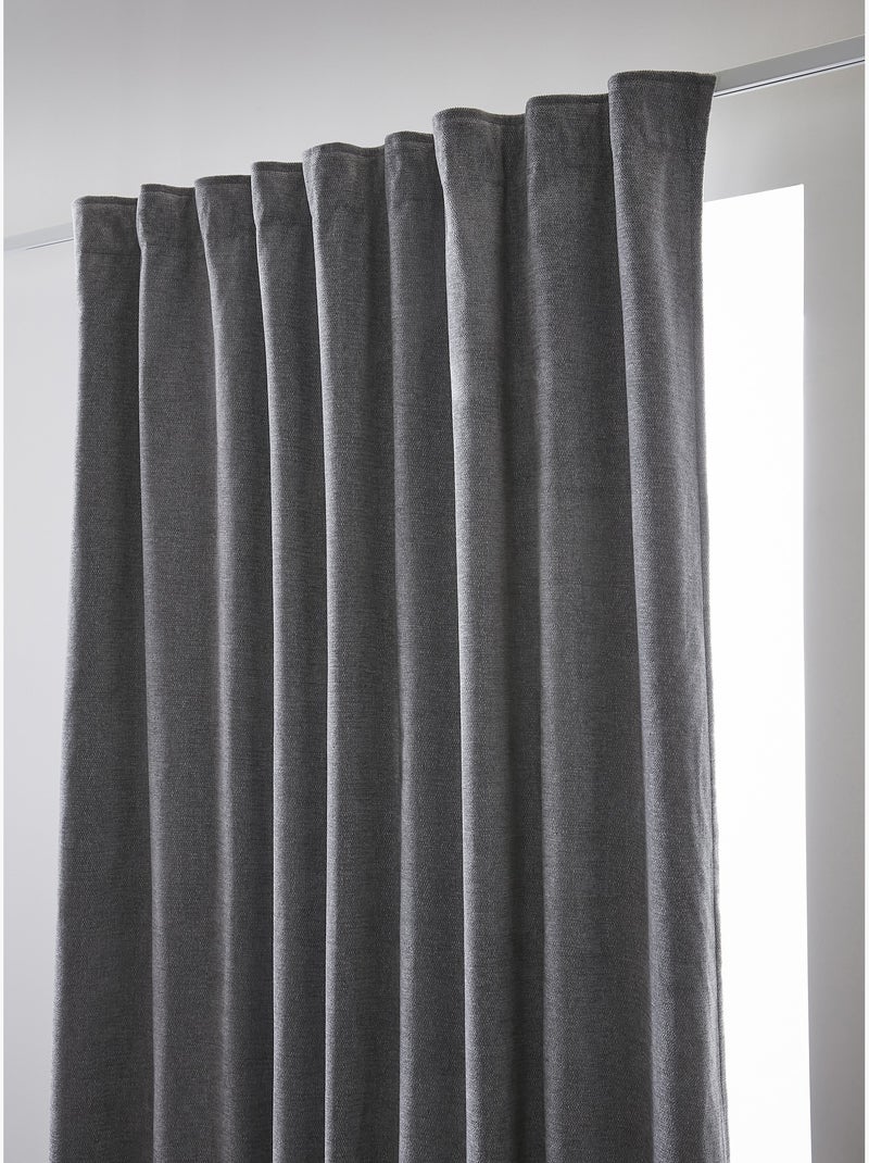 Lot de 2 Rideaux Blackout – Occultant Polaire – Galon Fronceur Gris - Kiabi