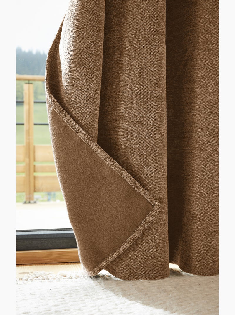 Lot de 2 rideaux blackout – occultant polaire – galon fronceur Marron - Kiabi