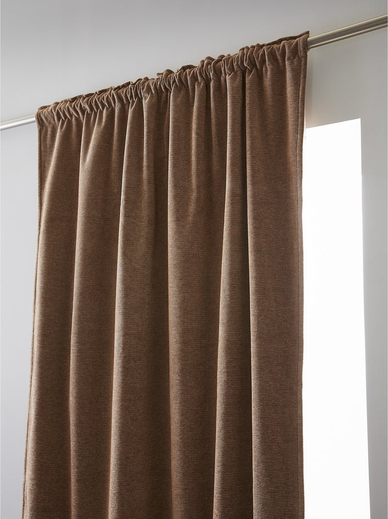 Lot de 2 rideaux blackout – occultant polaire – galon fronceur Marron - Kiabi