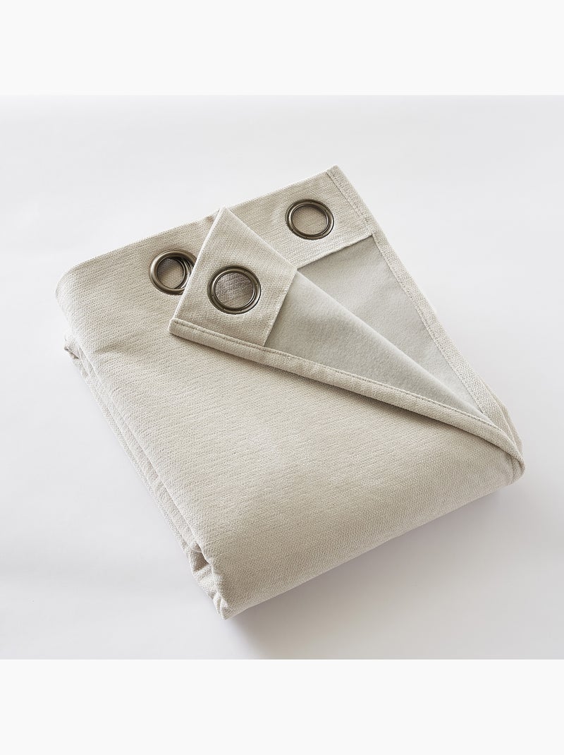 Lot de 2 Rideaux – Blackout total & Thermique – Double polaire Beige clair - Kiabi