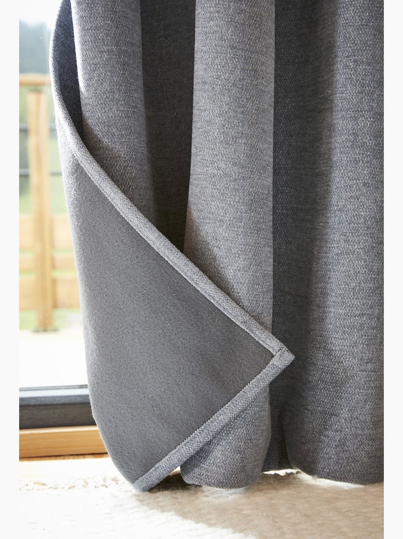 Lot de 2 Rideaux – Blackout total & Thermique – Double polaire Gris - Kiabi
