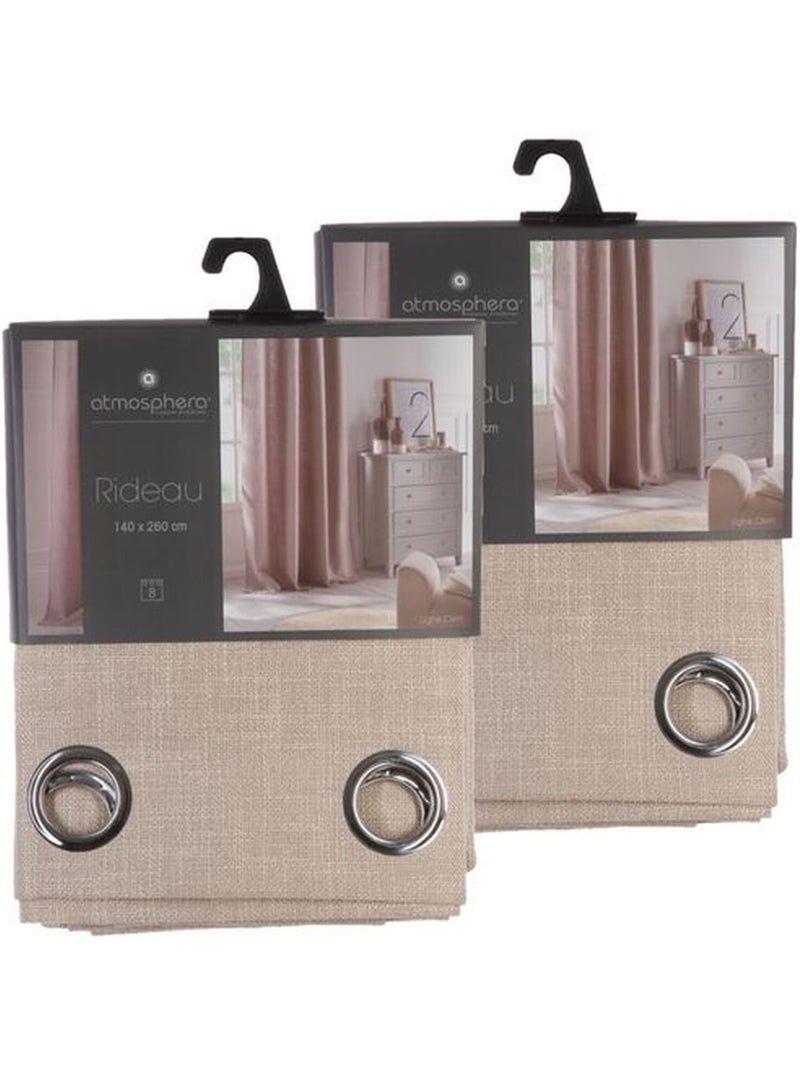 Lot de 2 Rideaux Clem Beige - Kiabi