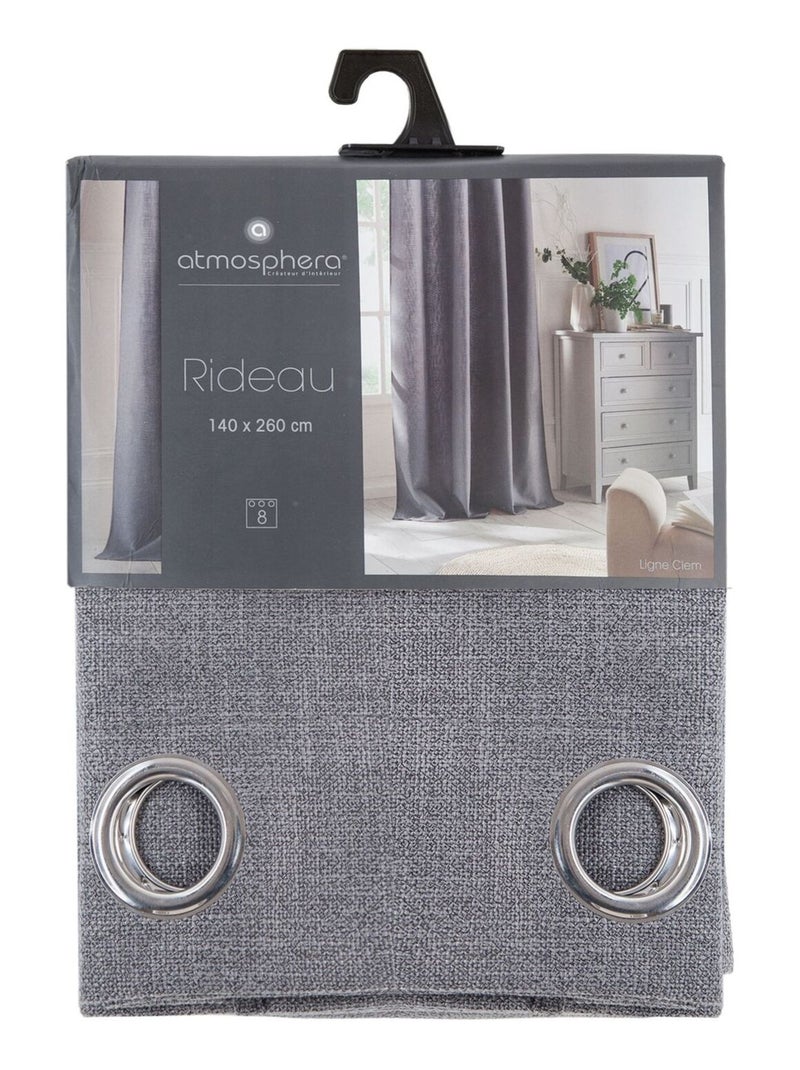 Lot de 2 Rideaux Clem Gris foncé - Kiabi