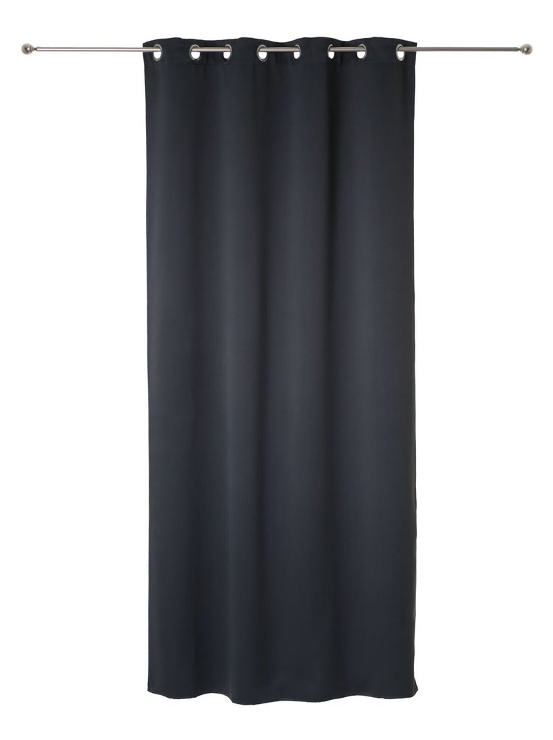 Lot de 2 Rideaux de salon occultants 8 œillets Gris foncé - Kiabi