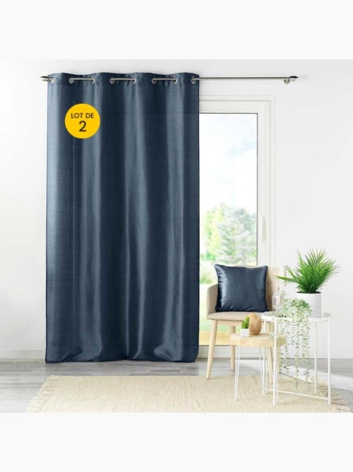 Lot de 2 rideaux effet soie Shana - Kiabi