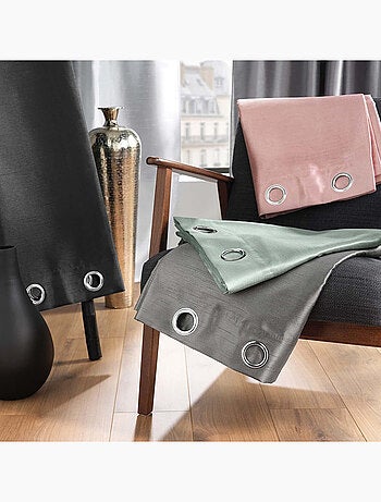 Lot de 2 rideaux effet soie Shana