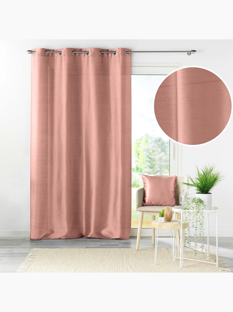 Lot de 2 rideaux effet soie Shana Rose poudré - Kiabi