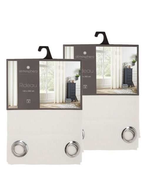 Lot de 2 rideaux en polyester LEON - Kiabi