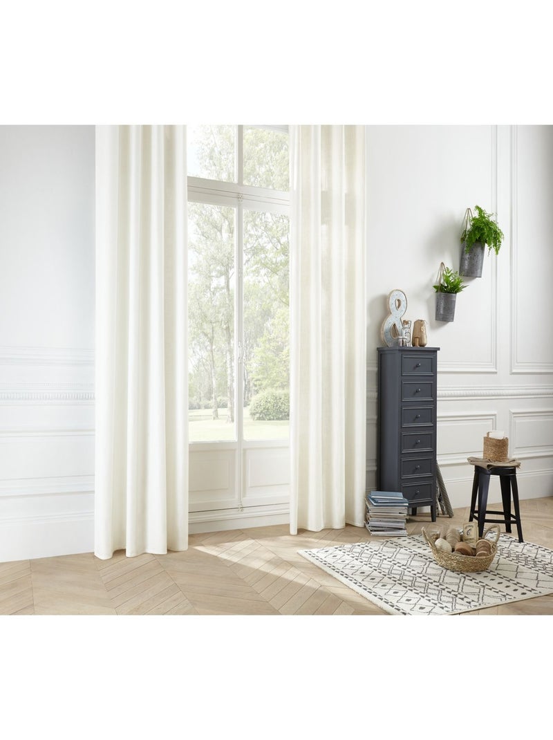 Lot de 2 rideaux en polyester LEON Blanc - Kiabi