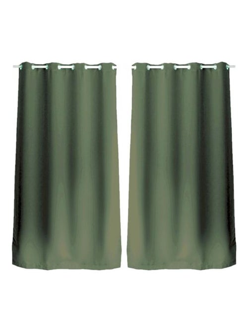 Lot de 2 Rideaux en toile unie Basic à 8 œillets - Kiabi