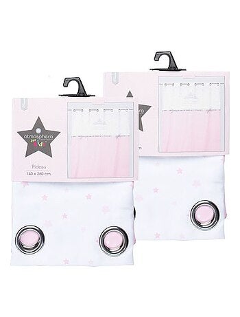 Lot de 2 rideaux enfant avec rubans PRINCESSE