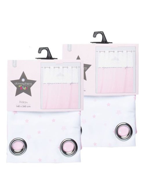 Lot de 2 rideaux enfant avec rubans PRINCESSE - Kiabi Lot de 2 rideaux enfant avec rubans PRINCESSE - Kiabi