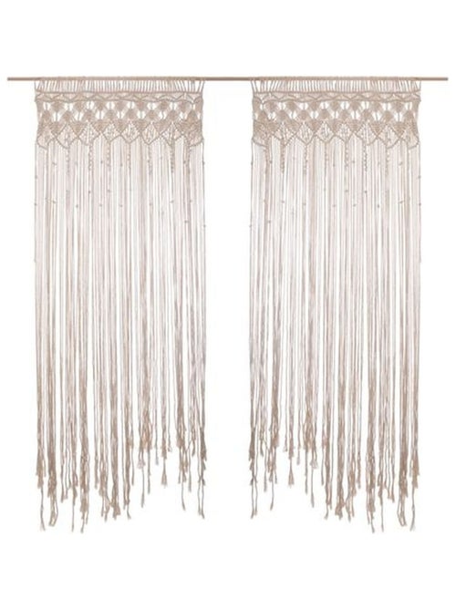 Lot de 2 rideaux fil en macramé - Kiabi Lot de 2 rideaux fil en macramé - Kiabi