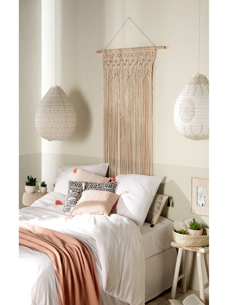 Lot de 2 rideaux fil en macramé Beige - Kiabi