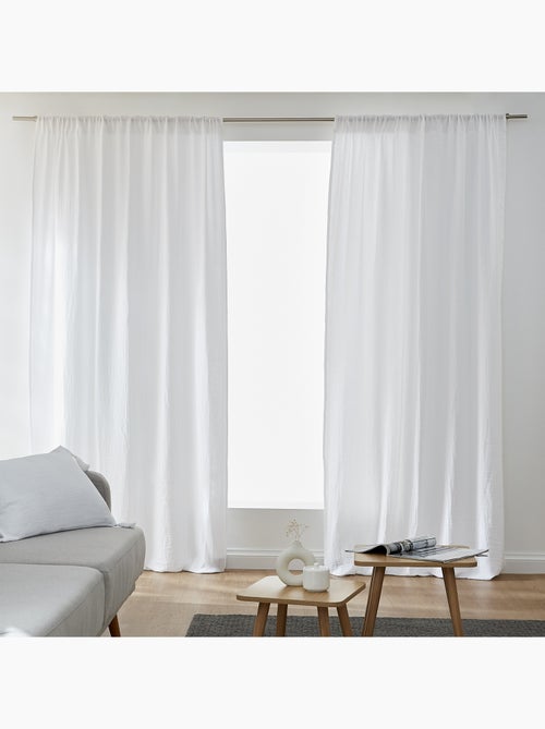 Lot de 2 Rideaux Galon Fronceur double Gaze de coton – Gaïa - Kiabi