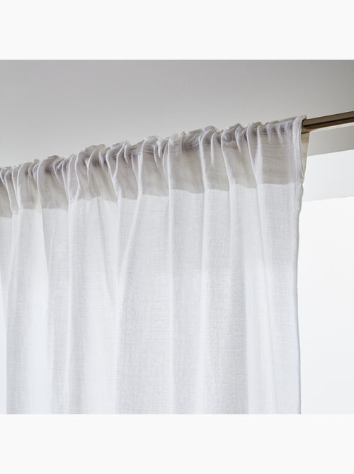 Lot de 2 Rideaux Galon Fronceur double Gaze de coton – Gaïa - Kiabi