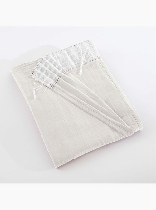 Lot de 2 Rideaux Galon Fronceur double Gaze de coton – Gaïa - Kiabi