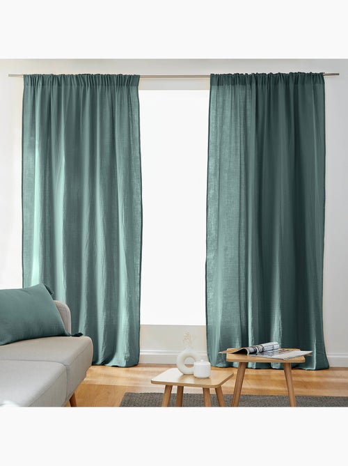 Lot de 2 Rideaux Galon Fronceur double Gaze de coton – Gaïa - Kiabi Lot de 2 Rideaux Galon Fronceur double Gaze de coton – Gaïa - Kiabi