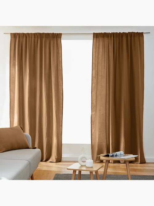Lot de 2 Rideaux Galon Fronceur double Gaze de coton – Gaïa - Kiabi