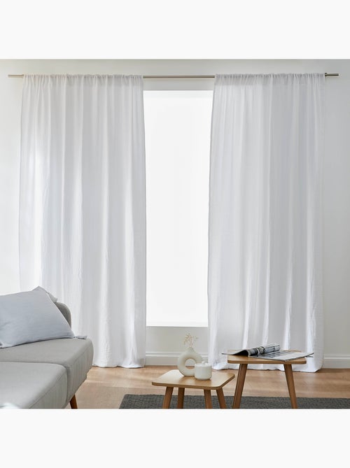 Lot de 2 Rideaux Galon Fronceur double Gaze de coton – Gaïa - Kiabi