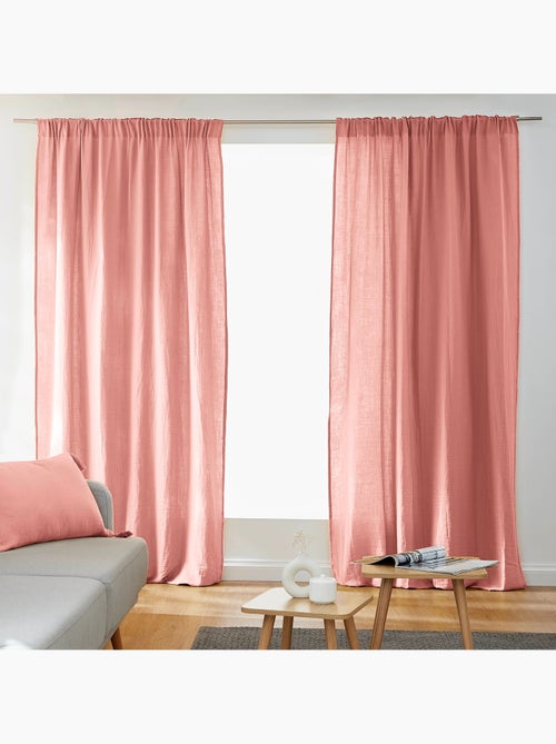 Lot de 2 rideaux galon fronceur double gaze de coton – gaïa - Kiabi