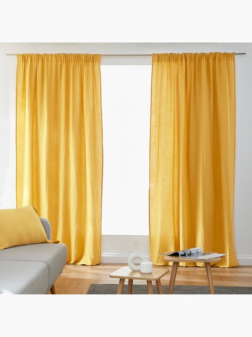 Lot de 2 Rideaux Galon Fronceur double Gaze de coton – Gaïa - Kiabi