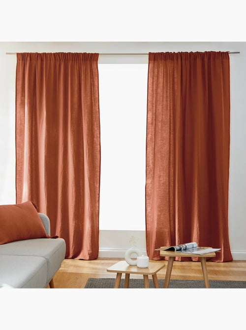 Lot de 2 Rideaux Galon Fronceur double Gaze de coton – Gaïa - Kiabi Lot de 2 Rideaux Galon Fronceur double Gaze de coton – Gaïa - Kiabi