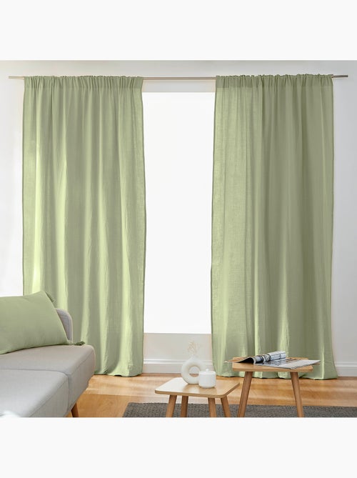 Lot de 2 Rideaux Galon Fronceur double Gaze de coton – Gaïa - Kiabi