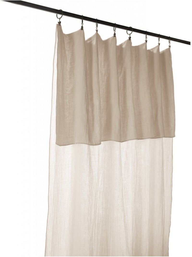 Lot de 2 rideaux gaze de coton Beige naturel - Kiabi