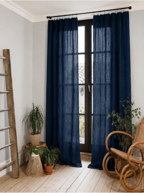 Lot de 2 rideaux gaze de coton - Kiabi