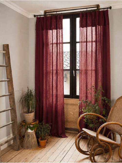 Lot de 2 rideaux gaze de coton - Kiabi