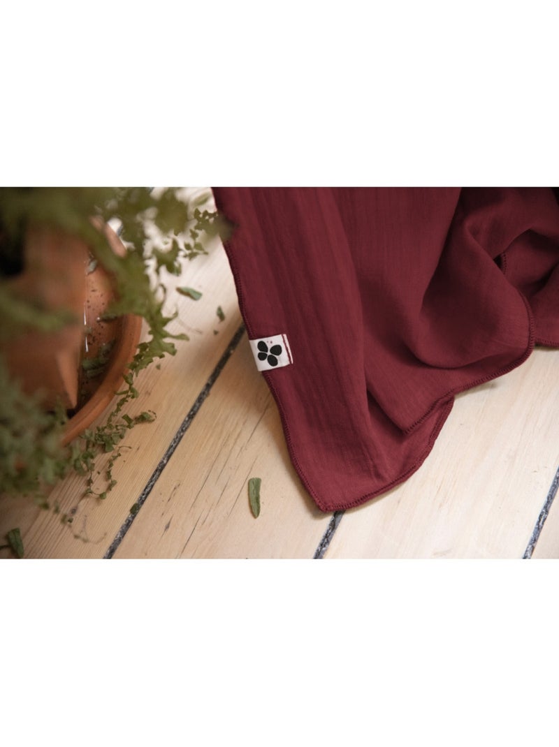 Lot de 2 rideaux gaze de coton Bordeaux - Kiabi