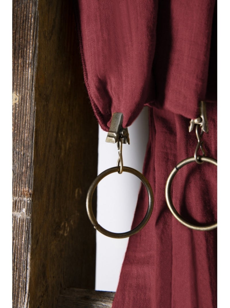 Lot de 2 rideaux gaze de coton Bordeaux - Kiabi