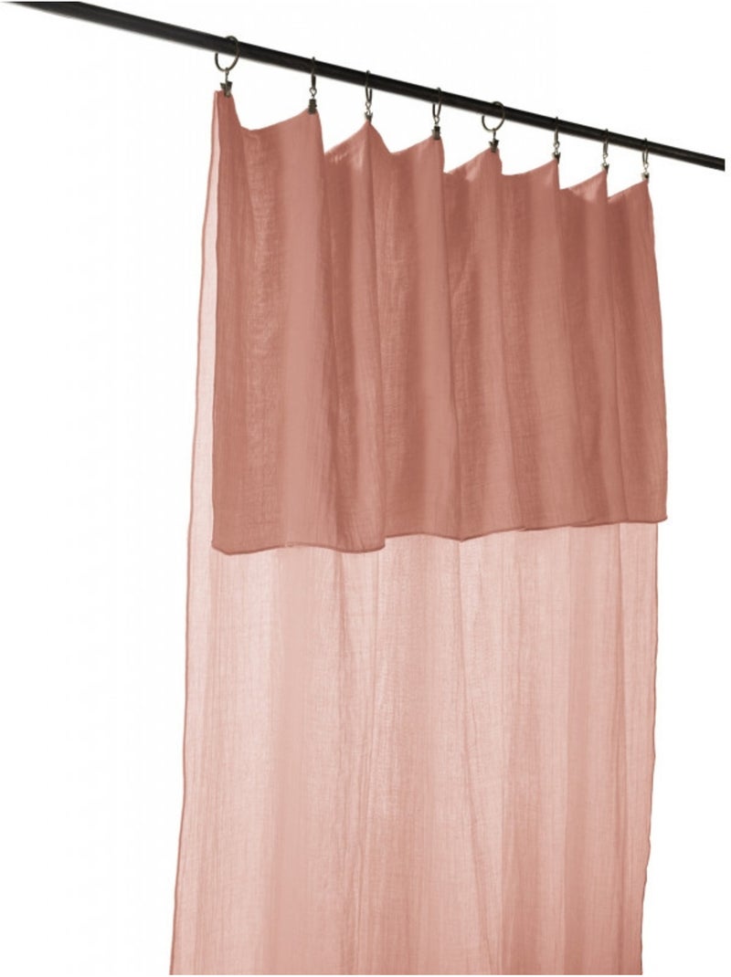 Lot de 2 rideaux gaze de coton Peche - Kiabi