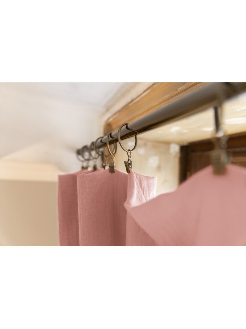 Lot de 2 rideaux gaze de coton Peche - Kiabi