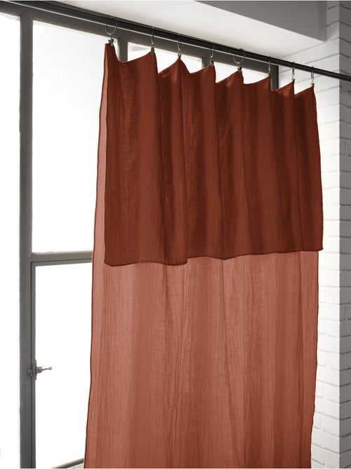 Lot de 2 rideaux gaze de coton - Kiabi Lot de 2 rideaux gaze de coton - Kiabi