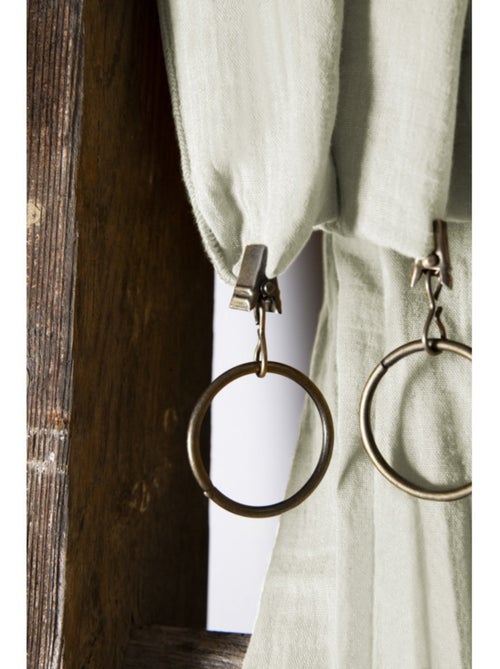 Lot de 2 rideaux gaze de coton - Kiabi Lot de 2 rideaux gaze de coton - Kiabi