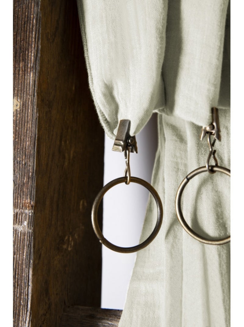 Lot de 2 rideaux gaze de coton Vert d'eau - Kiabi