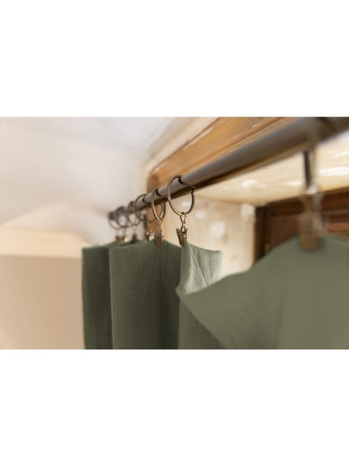 Lot de 2 rideaux gaze de coton - Kiabi Lot de 2 rideaux gaze de coton - Kiabi