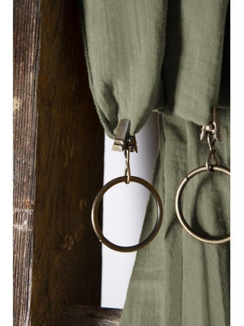 Lot de 2 rideaux gaze de coton - Kiabi Lot de 2 rideaux gaze de coton - Kiabi