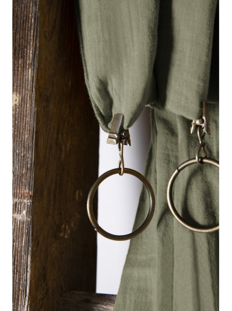 Lot de 2 rideaux gaze de coton Vert romarin - Kiabi