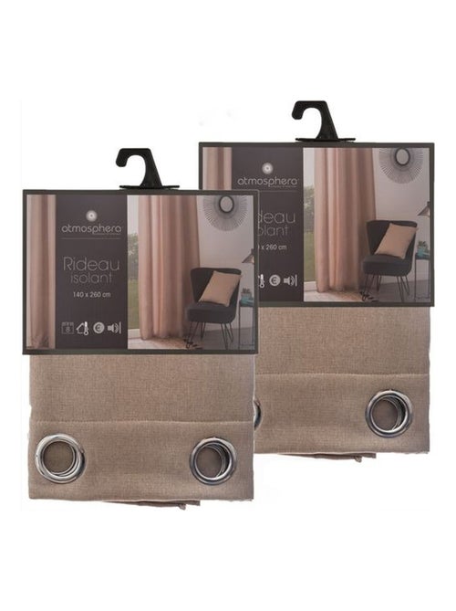 Lot de 2 rideaux isolants à 8 œillets TIM - Kiabi