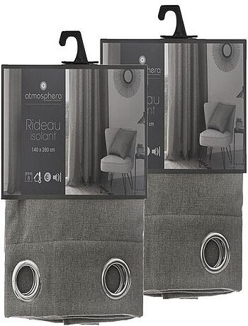 Lot de 2 rideaux isolants à 8 œillets TIM
