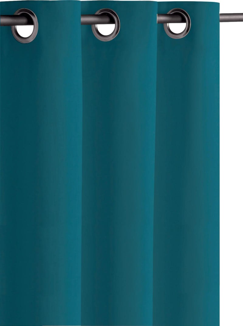 Lot de 2 rideaux obscurcissants unis avec 8 œillets - 135x240 cm - Bleu canard Bleu canard - Kiabi