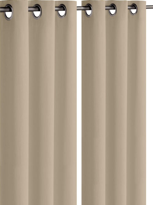 Lot de 2 rideaux obscurcissants unis avec 8 œillets - 135x240 cm - Ficelle - Kiabi Lot de 2 rideaux obscurcissants unis avec 8 œillets - 135x240 cm - Ficelle - Kiabi