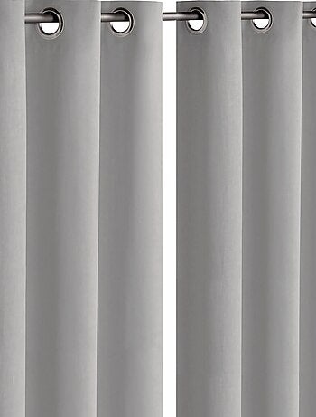 Lot de 2 rideaux obscurcissants unis avec 8 œillets - 135x240 cm - Vert tilleul