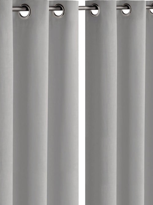 Lot de 2 rideaux obscurcissants unis avec 8 œillets - 135x240 cm - Gris moyen - Kiabi Lot de 2 rideaux obscurcissants unis avec 8 œillets - 135x240 cm - Gris moyen - Kiabi