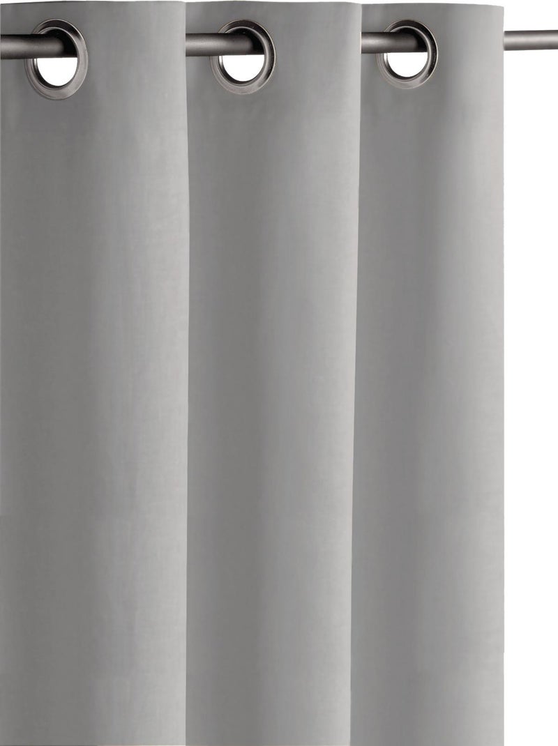 Lot de 2 rideaux obscurcissants unis avec 8 œillets - 135x240 cm - Gris moyen Gris moyen - Kiabi